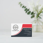 Carte De Visite Simple Professional 2 couleurs ajouter votre logo (Debout devant)