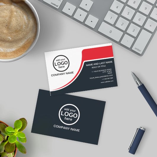 Carte De Visite Simple Professional 2 couleurs ajouter votre logo