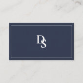 Carte De Visite Simple Professional Dusty Blue Initials QR Code (Devant)