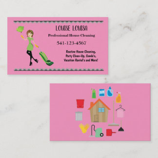 Carte De Visite Simple Professional House Cleaning Business Cards