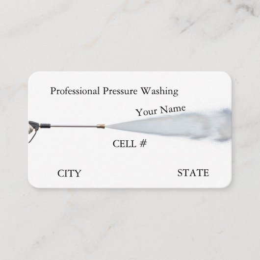 Carte De Visite Simple Professional Pressure Washing (Devant)