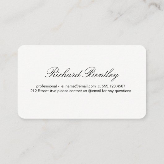 Carte De Visite Simple professionnel (Dos)