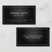 Carte De Visite Simple professionnel Black Metallic moderne look (Devant / Derrière)