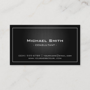 Carte De Visite Simple professionnel Black Metallic moderne look