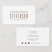 Carte De Visite Simple professionnel blanc et Brown (Devant / Derrière)