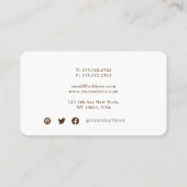 Carte De Visite Simple professionnel blanc et Brown (Dos)