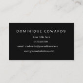 Carte De Visite Simple professionnel blanc et noir (Dos)
