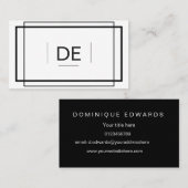 Carte De Visite Simple professionnel blanc et noir (Devant / Derrière)