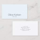 Carte De Visite Simple professionnel clair bleu moderne (Devant / Derrière)