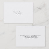 Carte De Visite Simple professionnel créatif moderne blanc (Devant / Derrière)