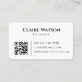 Carte De Visite Simple Professionnel Créatif Vert foncé Élégant (Dos)