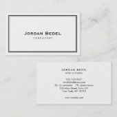 Carte De Visite Simple professionnel élégant blanc (Devant / Derrière)