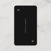Carte De Visite Simple Professionnel esthétique rose noir (Devant)