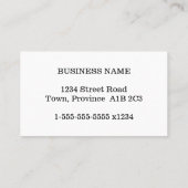 Carte de visite simple, professionnel et humble (Dos)