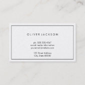 Carte De Visite Simple Professionnel - Limite de bordure noire (Dos)