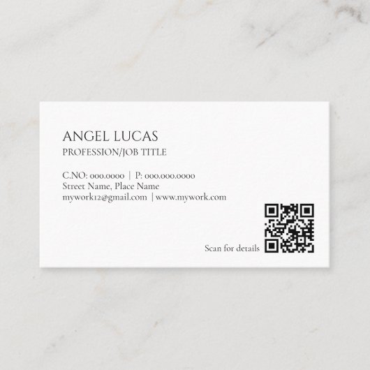 Carte De Visite Simple professionnel minimaliste (Devant)