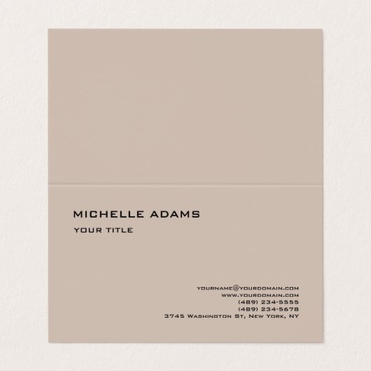 Carte De Visite Simple Professionnel Moderne (Extérieur déplié)