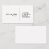 Carte De Visite Simple professionnel moderne blanc élégant (Devant / Derrière)