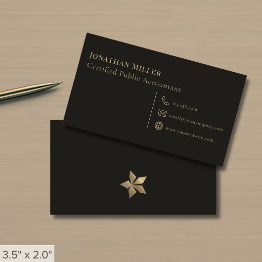 Carte De Visite Simple Professionnel Noir