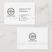 Carte De Visite Simple professionnel noir et blanc ajouter votre l (Devant / Derrière)