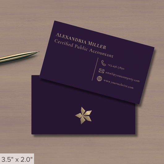 Carte De Visite Simple Professionnel Purple