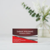 Carte De Visite Simple professionnel Red Metallic (Debout devant)