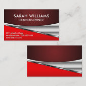 Carte De Visite Simple professionnel Red Metallic (Devant / Derrière)