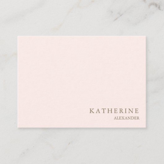Carte De Visite Simple & Professionnel Rose Pâle & Or (Devant)