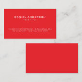 Carte De Visite Simple professionnel rouge vif (Devant / Derrière)