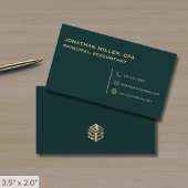 Carte De Visite Simple Professionnel Vert foncé