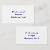 Carte de visite simple professionnelle (Devant / Derrière)