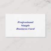 Carte de visite simple professionnelle (Dos)