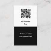 Carte De Visite Simple Promotional QR Code Business Cards Vertical (Devant)