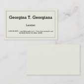 Carte De Visite Simple, propre et Minimalistic avec séparateur de (Devant / Derrière)