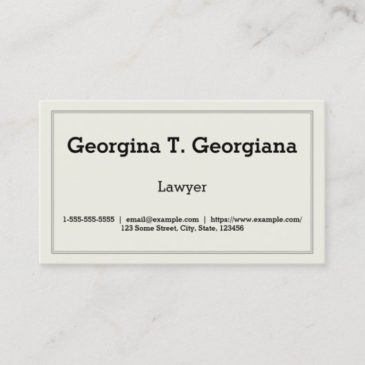 Carte De Visite Simple, propre et Minimalistic avec séparateur de (Devant)