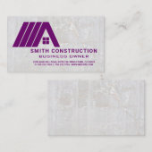 Carte De Visite Simple Purple Realtor Home Logo | Stone Background (Devant / Derrière)