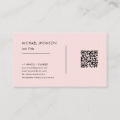Carte De Visite Simple QR Code Black & Pink Social Media Logo (Devant)