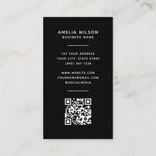 Carte De Visite Simple QR Code Logo Border Frame Vertical (Dos)