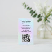 Carte De Visite Simple QR Code Pastel Holotel Moderne