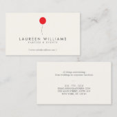 Carte De Visite Simple Red Balloon II Planificateur d'événements, (Devant / Derrière)