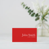 Carte De Visite Simple Red Life Coach Minimaliste (Debout devant)