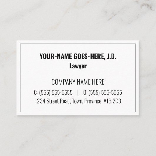 Carte de visite simple, respectueux, professionnel (Devant)