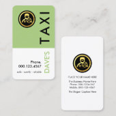 Carte De Visite Simple Retro Green Taxi Layer (Devant / Derrière)