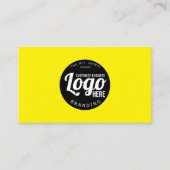Carte de visite simple Retro Jaune avec logo (Devant)