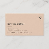 Carte De Visite Simple Rétro Rétro Simple Feminine Blush Rose (Dos)