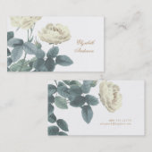 Carte de visite simple Rose blanche (Devant / Derrière)