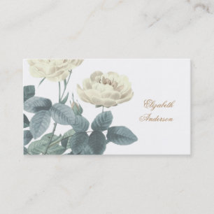 Carte de visite simple Rose blanche