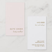 Carte De Visite Simple rose élégant et élégant maquilleur (Devant / Derrière)