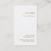 Carte De Visite Simple rose élégant et élégant maquilleur (Dos)