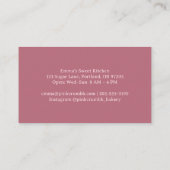 Carte De Visite Simple Rose Fabriqué avec Amour Typographie Boulan (Dos)